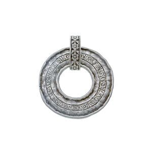 Vintage Sterling Silver 925 Ornate Floral Circular Pendant